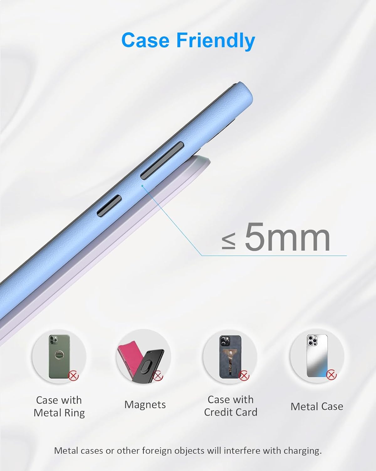 NANAMI Wireless Charger for Samsung and iPhone - 10W Fast Qi-Certified Induction Charger Stand for Galaxy S24/S23/S22/S21/S20/Note 20/10, Wireless Charging Stand for iPhone 17/17 Air/16/15/14/13/12