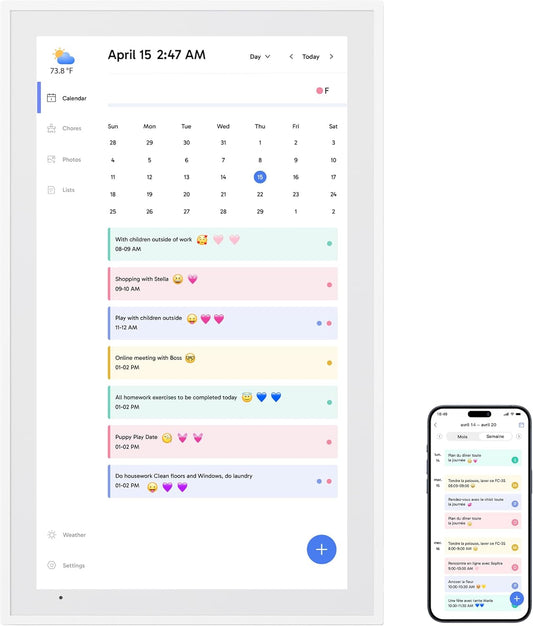 Dragon Touch 21.5" Digital Calendar Chore Chart – 1080P Full HD Interactive Touchscreen, Smart Family Planner, Hearth Display Digital Wall Calendar & Desk Mountable for Seamless Scheduling