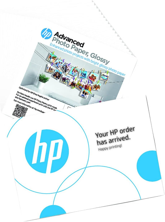 HP Advanced Photo Paper, Glossy, 5x5 in, 20 sheets (49V50A),White