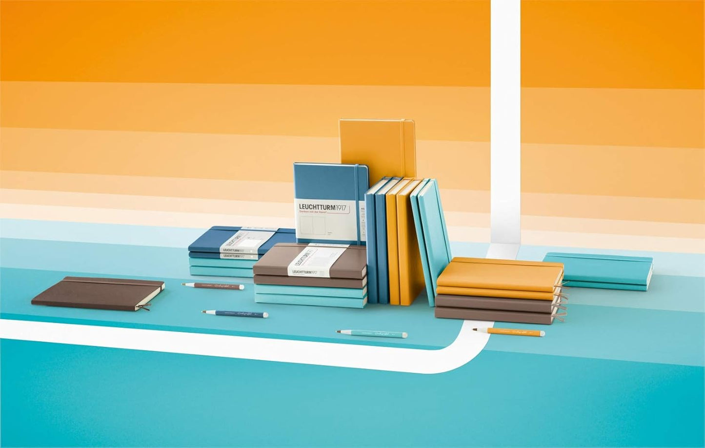 LEUCHTTURM1917 - Notebook Hardcover Medium A5-251 Numbered Pages for Writing and Journaling (Rising Sun, Plain)