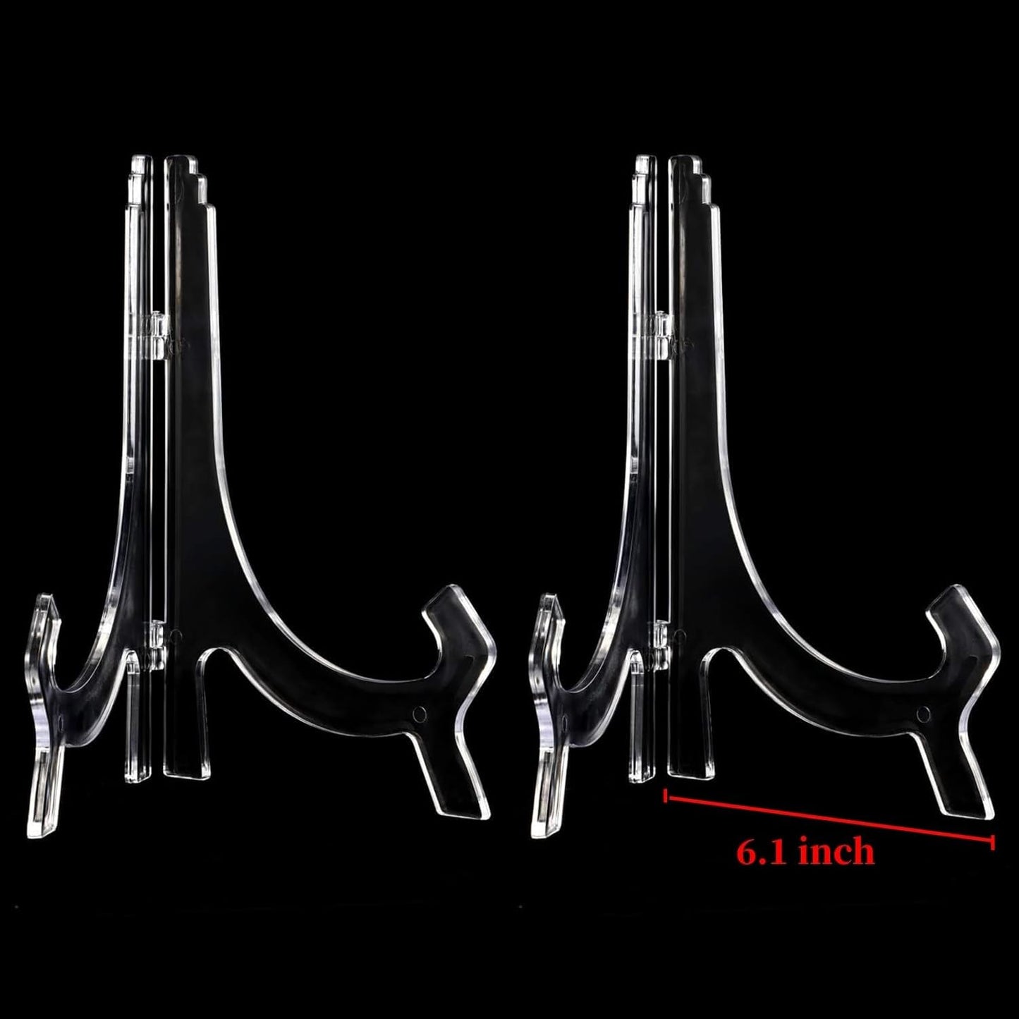 HESTYA 6 Pcs Clear Acrylic Easels Plate Stands Holders to Display Pictures or Other Items for Display Decoration (10 Inch)