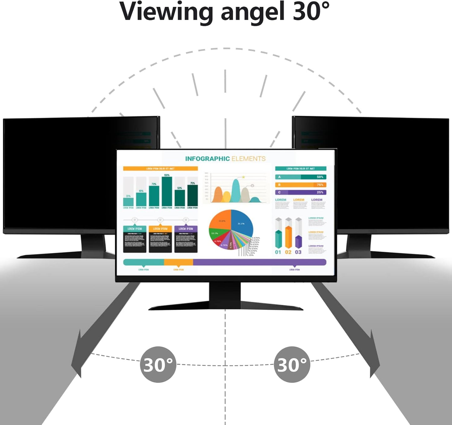RedANGEL 【2 Pack】 27 Inch Privacy Screen Protector for 16:9/16:10 Widescreen Monitors-Blue Light Blocking,Hanging Design, Anti-Scratch for Desktop Computers