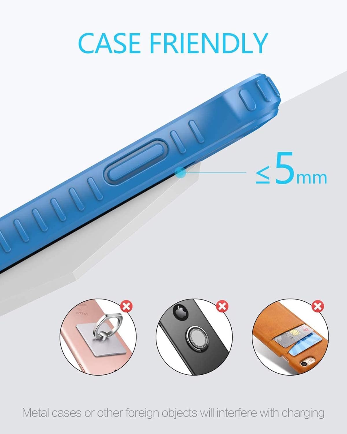 NANAMI Fast Wireless Charger - Qi Certified Charging Stand 7.5W Compatible iPhone 17/17 Pro/17 Pro Max/16/15/14/13/12, 10W for Samsung Galaxy S25/S24/S24 Ultra//S23/S22/21/S20 and Qi-Enabled Phones