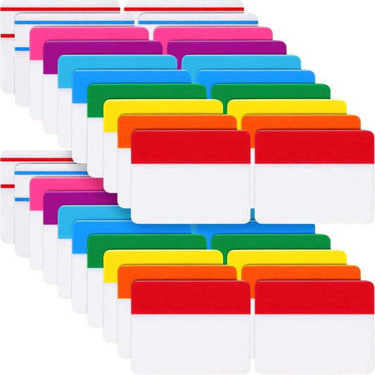 Jovitec 800 Pcs 40 Sets Sticky Tabs 2 Inch Colored Index Tabs Writable and Repositionable Labels for File Folders Books Reading Notes Classify File(Fresh Colors)