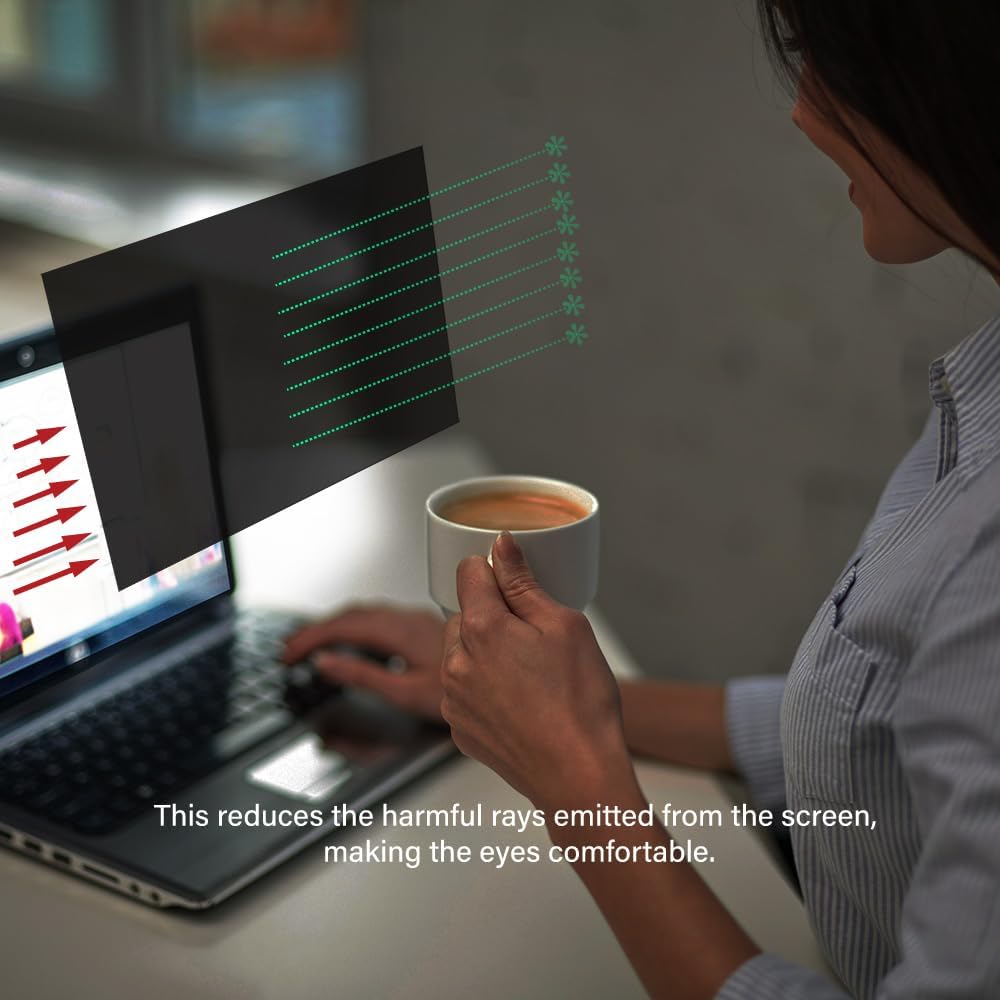 23.8 Inch - 16:9 Aspect Ratio - Computer Privacy Screen Filter for Widescreen Monitor - Anti-Glare - Anti-Scratch Protector Film - Protects Your Eyes from Harmful Glare and Blue Light