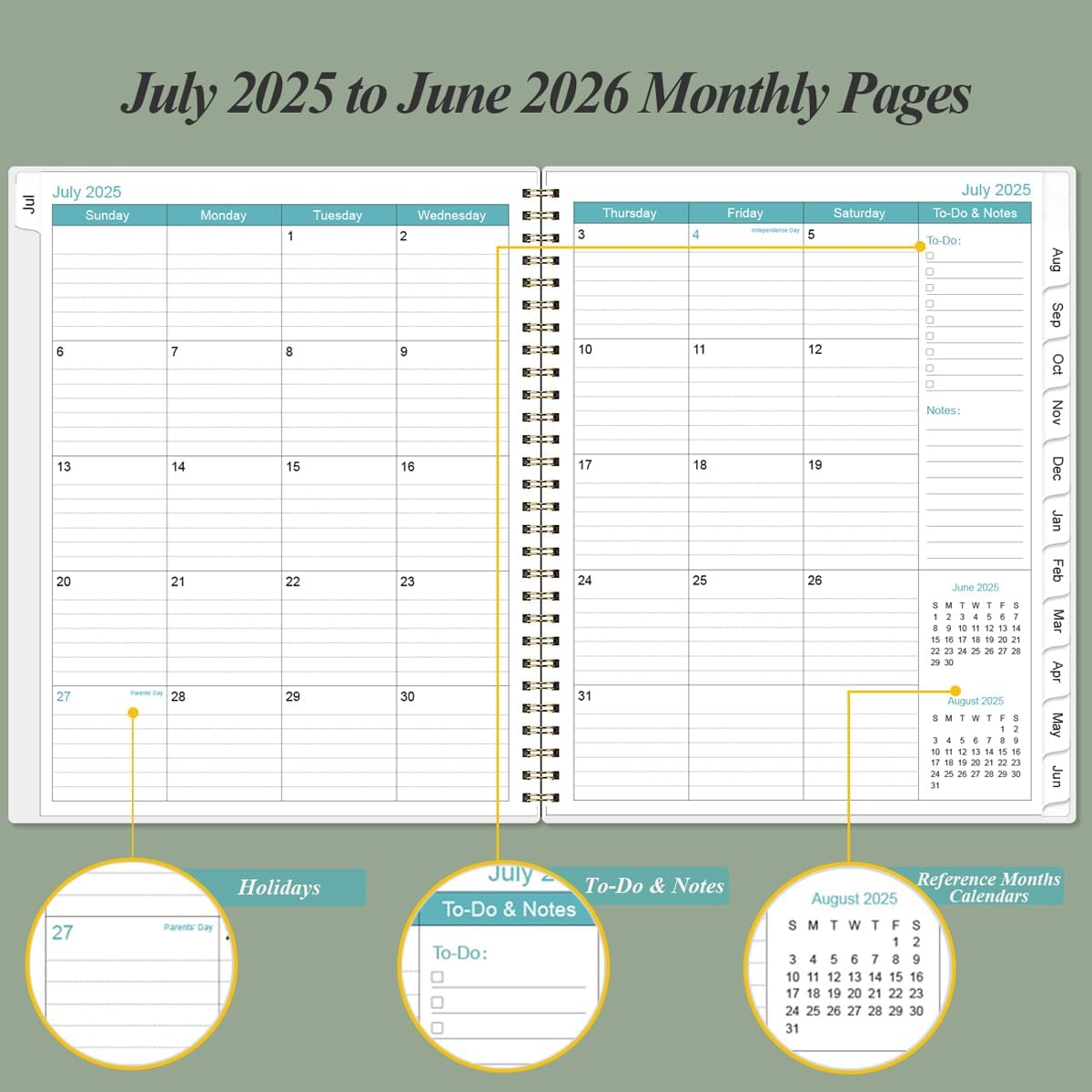 2025-2026 Appointment Book & Planner - 8.5" x 11" Daily Hourly Planner 2025 from July 2025 - June 2026, Weekly Appointment Book with 30-Minute Interval, Teal
