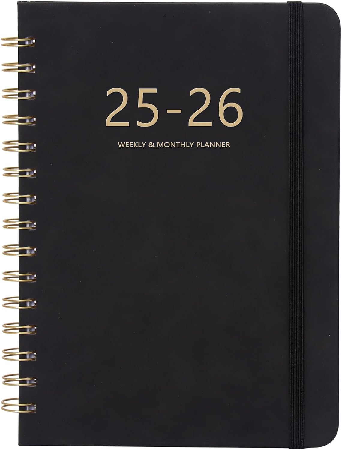 Academic Planner 2025-2026, Weekly and Monthly Calendar Planner, July 2025 - June 2026, 6.4" x 8.5", Faux Leather Cover Yearly Teacher Student Planning Agenda Book with Tabs, Pocket, Notes(Black)