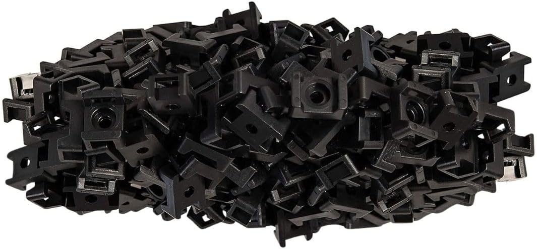 GTSE 100 Pack Of Black Screw Mounts, Zip Ties Up To 0.35" Wide, Saddle Type Zip Tie Anchors