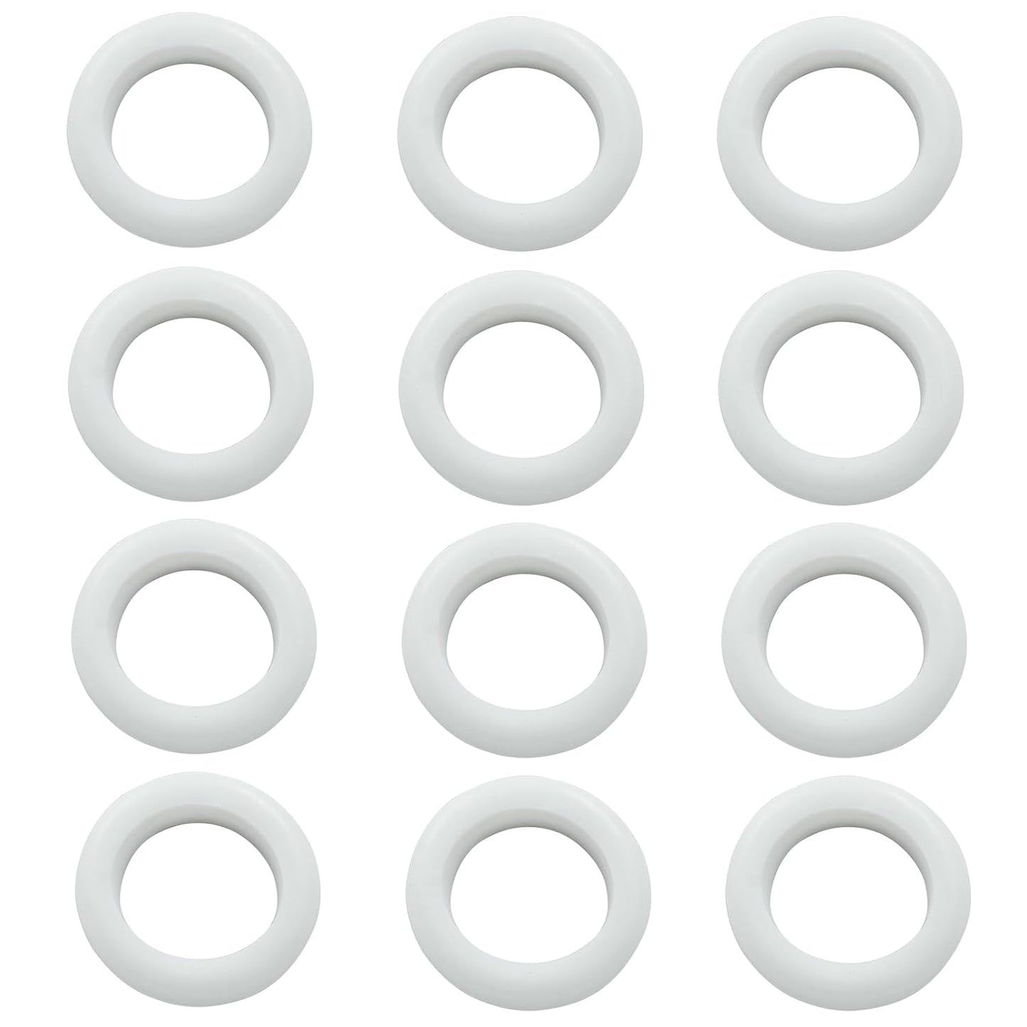 12 Pcs Rubber Grommets, 7/8" Inside Diameter 1" Drill Hole Rubber Wire Grommets for Wire, Firewall, Cables, Plugs (White)