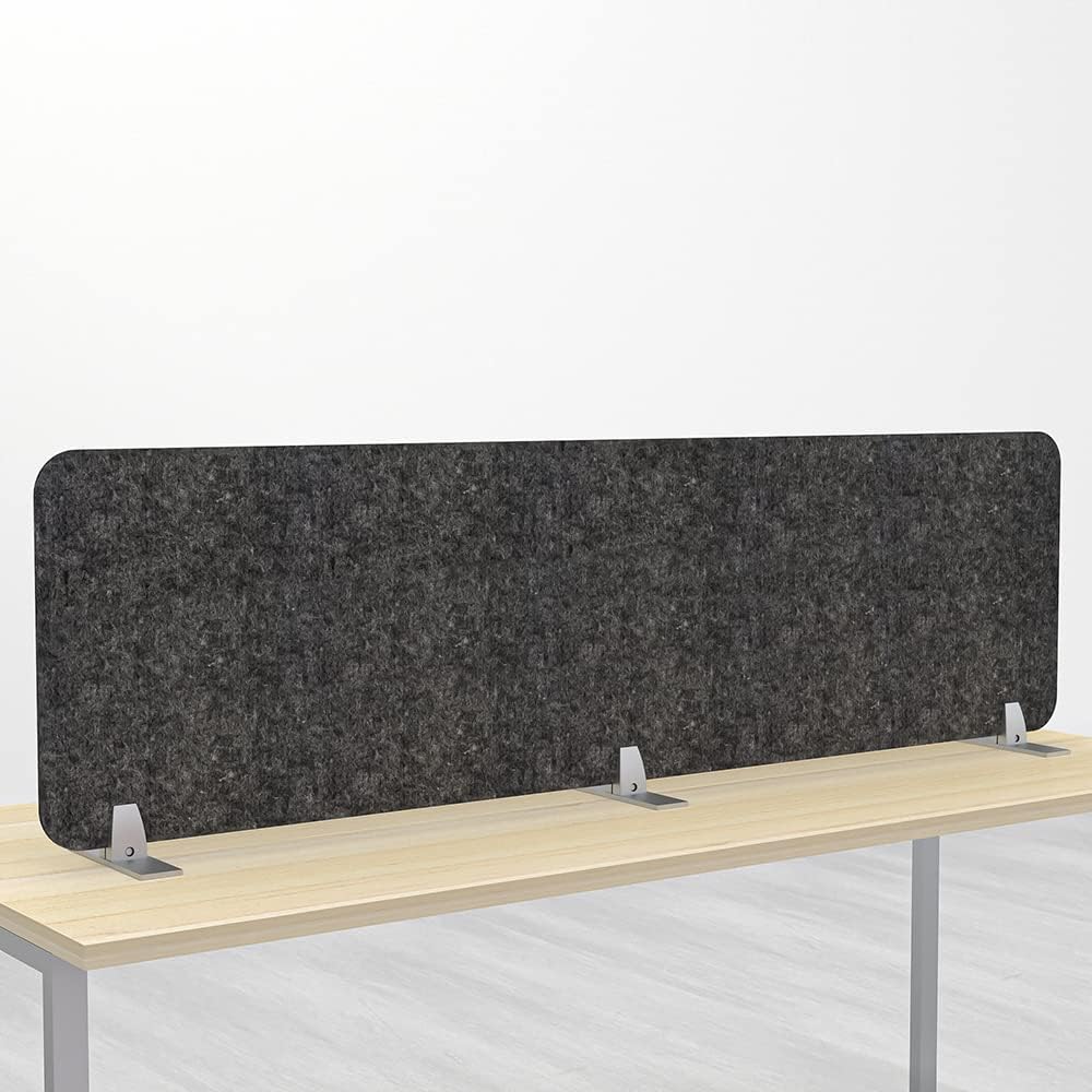 Freestanding Acoustic Desk Divider with Mount | Eco-Friendly Privacy Screen Panel | Noise Reducing Desk Partition | Tackboard Option & Easy to Install | Made from Recycled Plastic | Green - 18" X 71"