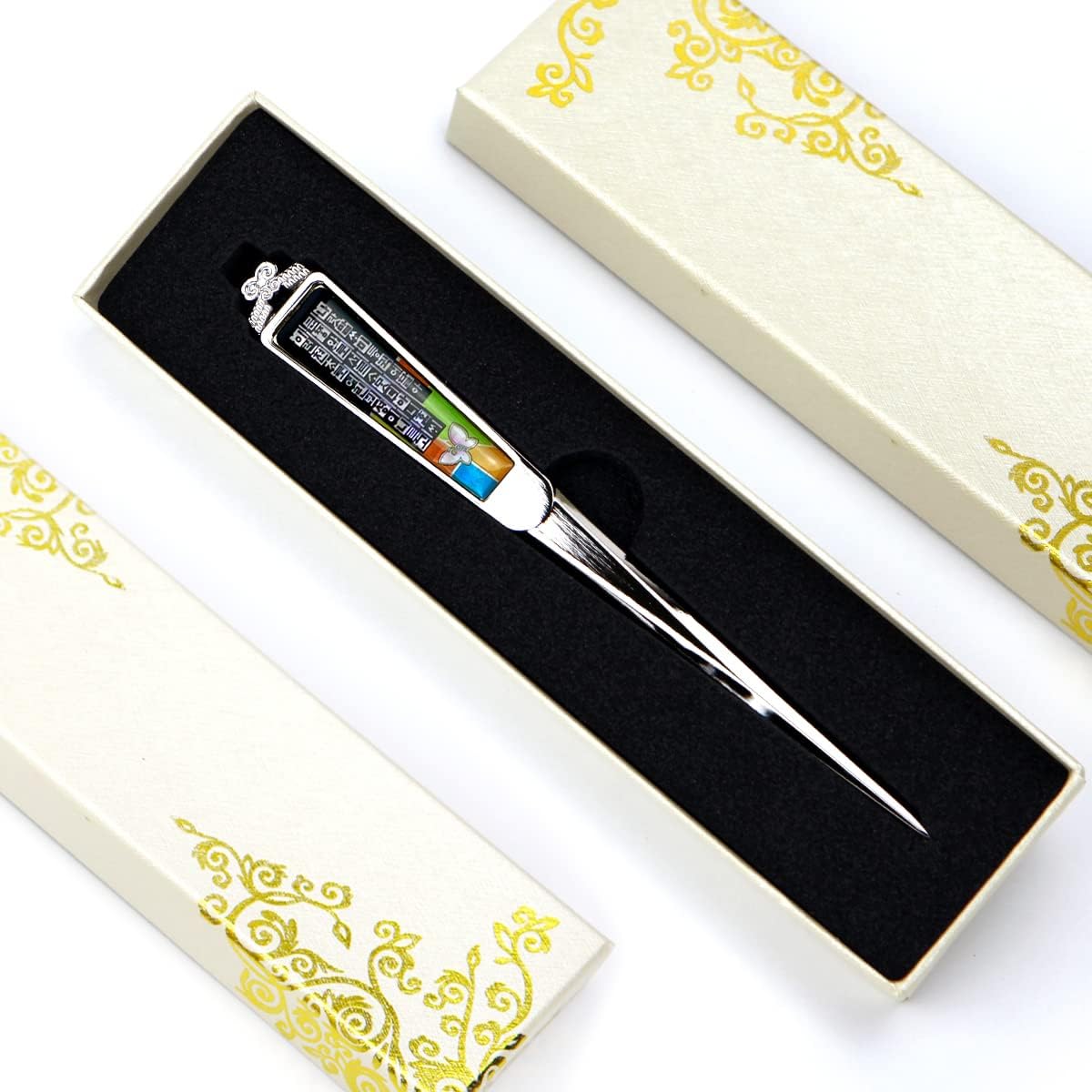 Envelope Opener Cutter Knife – 168mm Decorative Letter Opener for Envelopes, Boxes, Packages – Premium Rustproof Iron Letter Opener – Anti-Fingerprint Treatment (Hangeul(Korean))