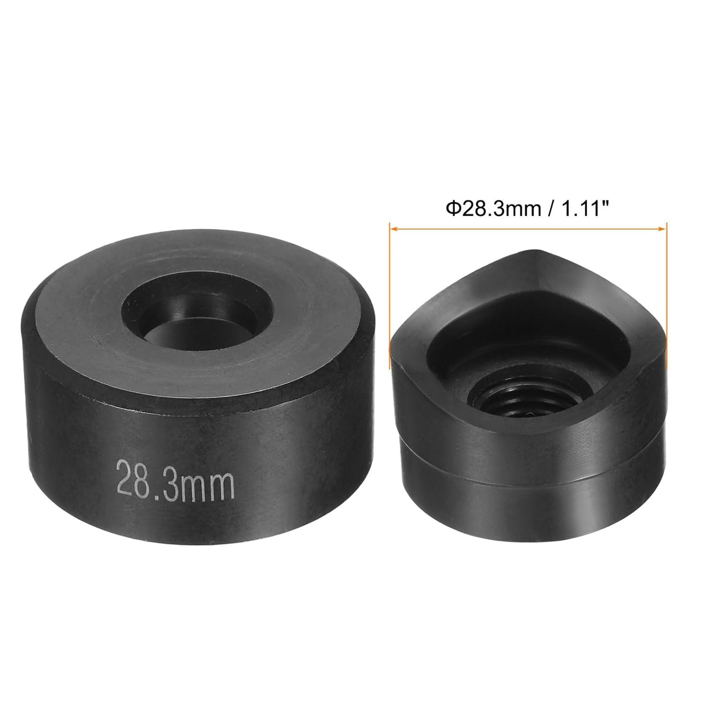 HARFINGTON Sheet Metal Punch Hole Punch 28.3mm Bearing Steel Precise Cutting Manual Knockout Kit with External Hex Shank for Metal Steel Plate Sink Stainless Steel, Black