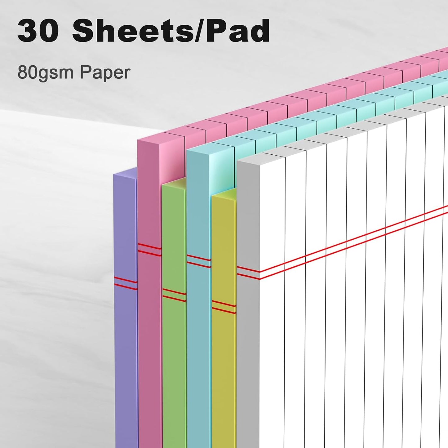 6pcs Small Note Pads 5x8 Colored Legal Pads Paper College Ruled Notepad Clear Print Writing Pads 5 x 8 Legal Pads Perforated Narrow Ruled Pads of Paper (Multicolor)