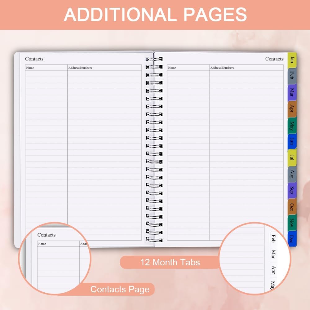2026 Planner - Weekly & Monthly Planner Runs January 2026 to December 2026, 6.25" x 8.25", 12 Monthly Tabs, 14 Notes Pages, Inner Pocket, Flexible Cover with Twin-Wire Binding, Planners 2026