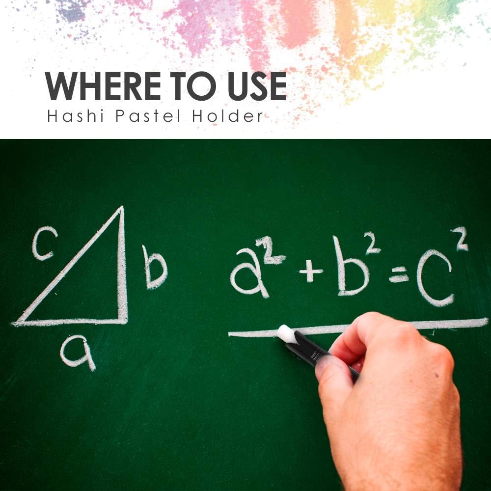 HA SHI Adjustable Plastic Pastel Holder (2pcs 1set), Great For Various Size Of Pastels, Stick Eraser Holder, Chalk Clip for Teachers, Pastel Keeper