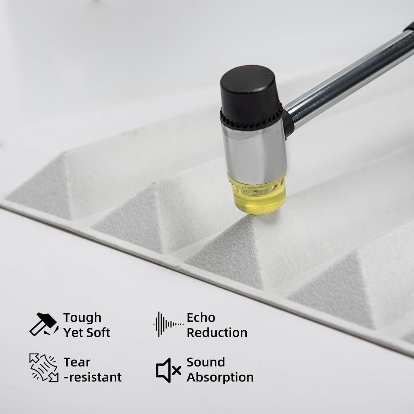 Art3d 10-Pack Peel and Stick Acoustic Panels with Acrylic Tape - 12 x 48 inches, Self Adhesive Sound Absorbing Polyester Wall Panels for Home Office Studio, White