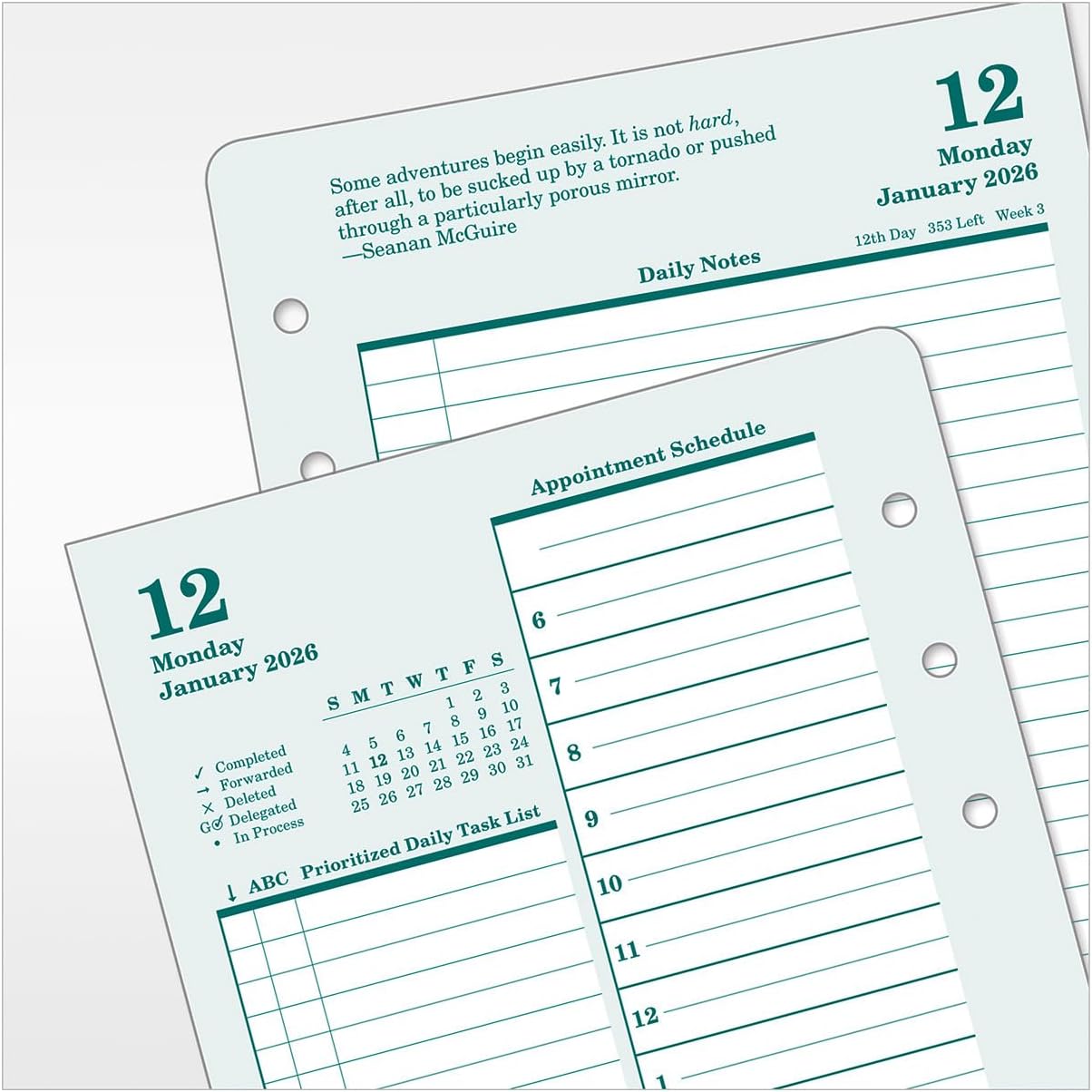 FranklinCovey - Original Two Page Per Day Ring-Bound Planner (Compact, Jan 2026 - Dec 2026)