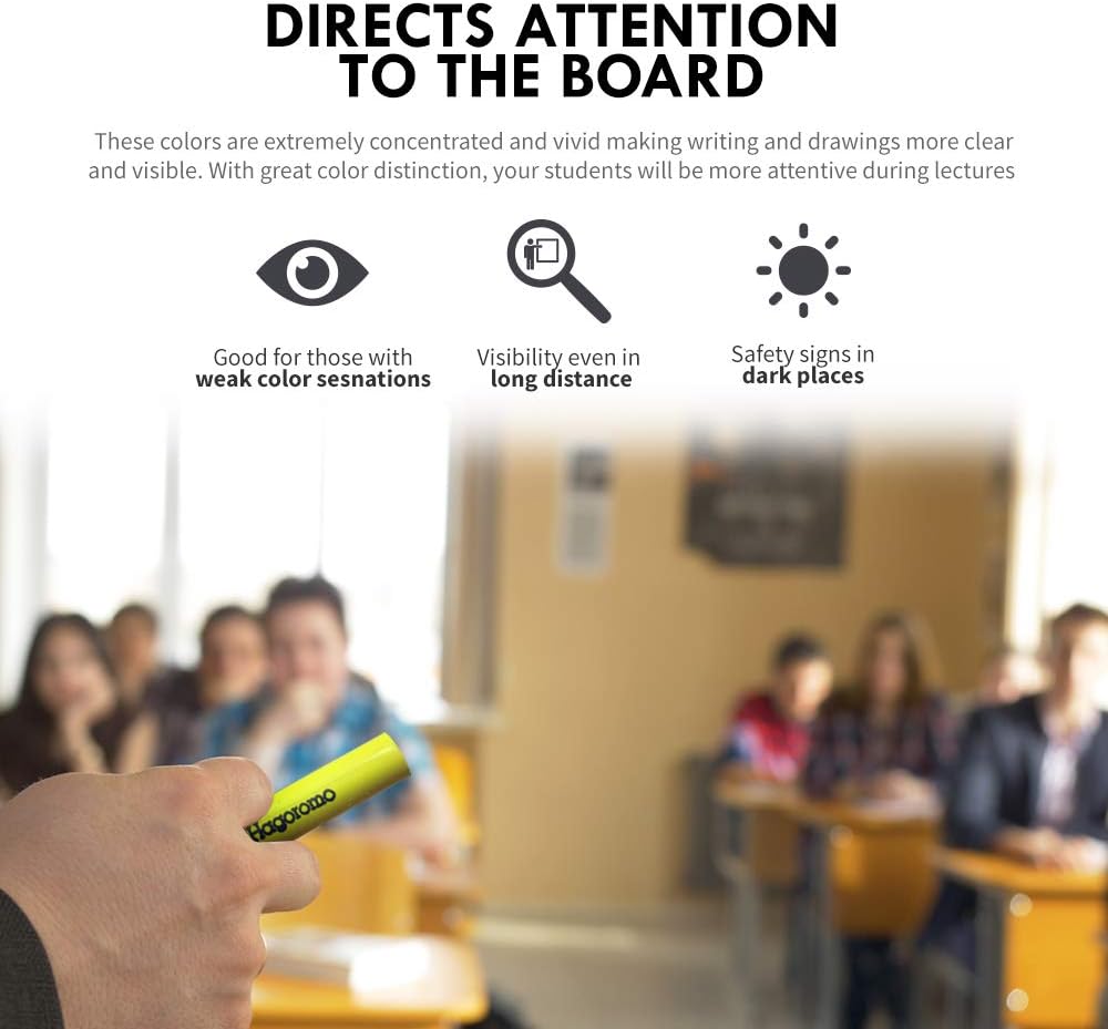 Hagoromo Fulltouch Luminous Chalk 1 Box, Non-Toxic, Dustless [72 Pcs/Pink]