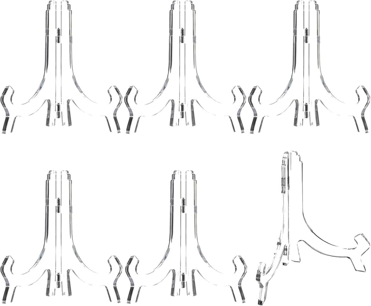 HESTYA 6 Pcs Clear Acrylic Easels Plate Stands Holders to Display Pictures or Other Items for Display Decoration (10 Inch)