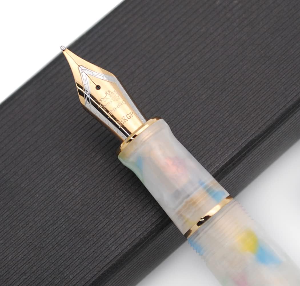 JINHAO 100 Fountain Pen with Ink Converter (Medium Nib 0.7mm, Colorful)