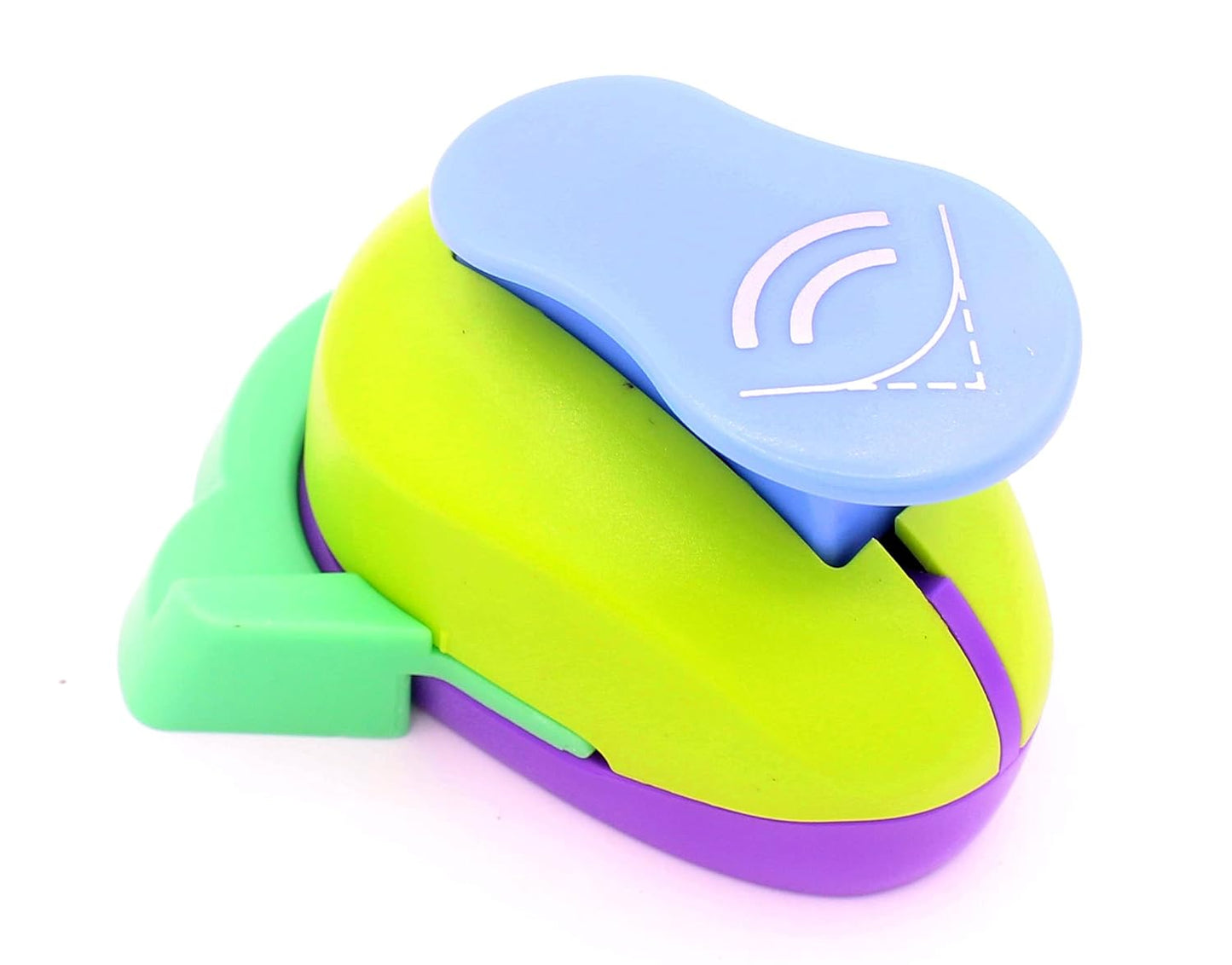 Hollow Right-Angle Embossing Punch - Handmade Scrapbooking Craft Lever Corner Punch (Double Rainbow)