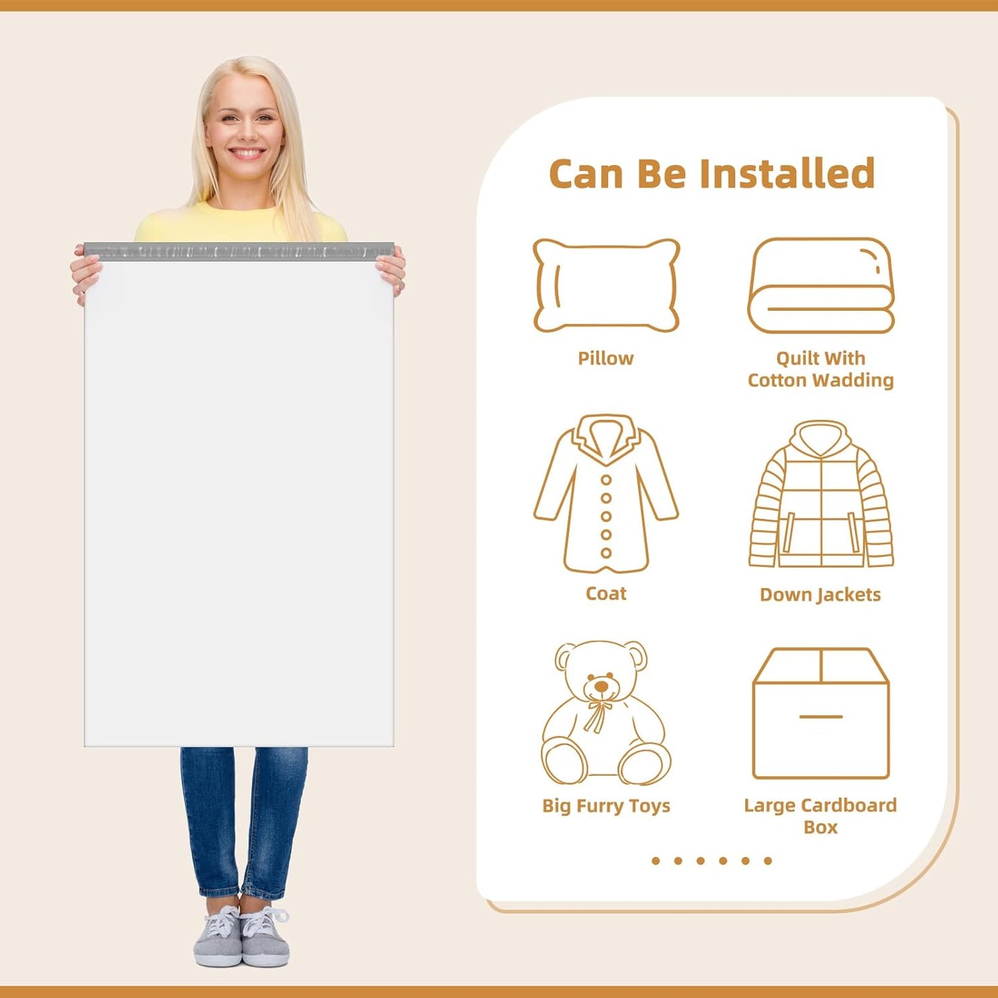 Fuxury Extra Large Poly Mailers 24x36" 50 Pcs, 2.5mil Bulk Shipping Bags for Clothing,Strong Adhesive Shipping Envelopes for Small Business Supplier,XL Poly Mailing Envelopes White