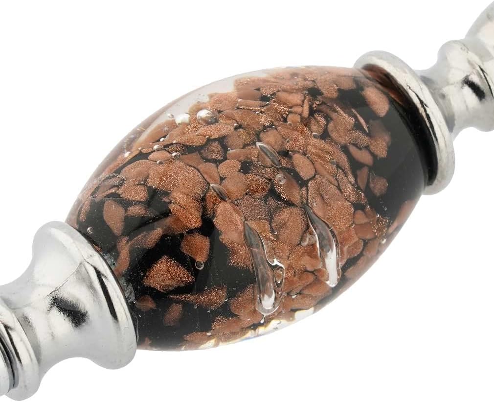 Glass Of Venice Murano Glass Letter Opener - Black Sparkles