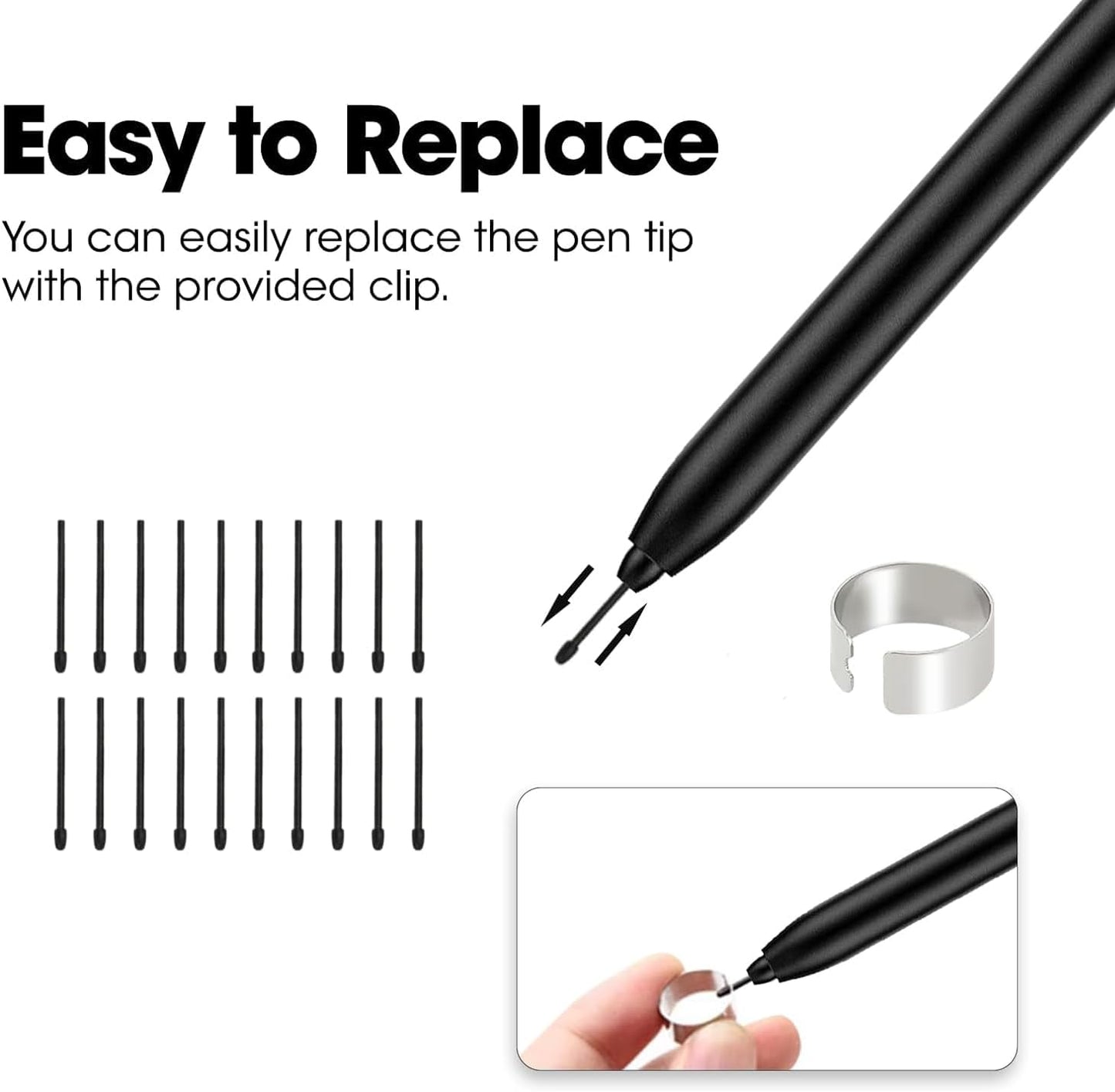20 Pcs Pen Tips for Remarkable 2 Pen, Stylus Pen Tips Replacement for Remarkable 2 Stylus Marker Plus Pen Nibs with Reamove Tool
