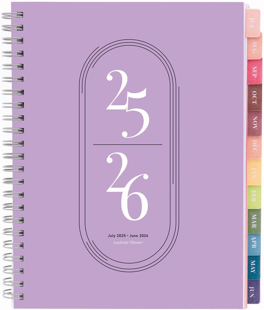 Rileys Academic Planner 2025-2026, Daily, Weekly & Monthly Planner, July 2025 - June 2026, Student Notes Pages, Twin-Wire Binding, Weekly Agenda for School & Work (8 x 6-Inches, Lilac)