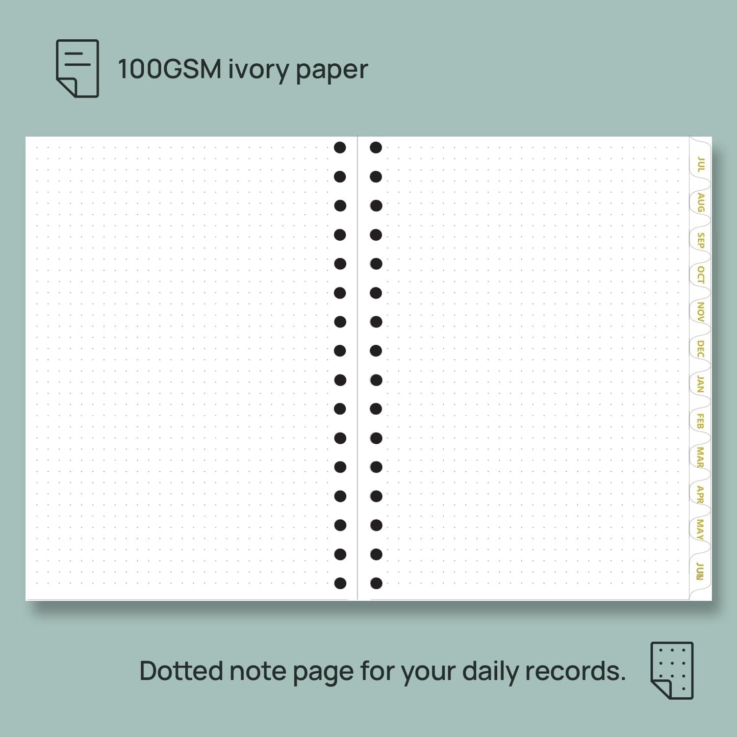 POPRUN Monthly Planner 2025-2026 Spiral Hardcover (6.25'' x 8.5''), 18 Months Calendar (Jul.2025 - Dec.2026)- 2 Pages per Month with Dotted Note Pages, Sunday Start, Laminated Tab - Violet