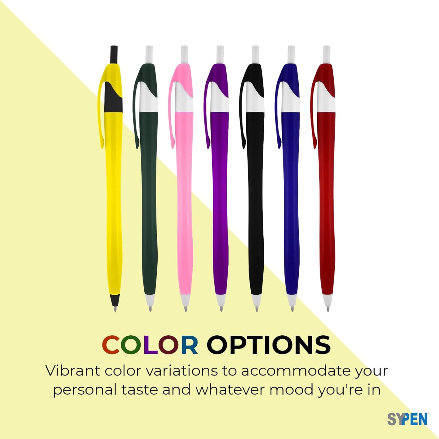 SyPen Personalized Pens With your Custom Logo or Text-500 Pack Bulk-for Businesses, Parties, and Events, Custom Printed Slim Ballpoint Click Pens, Red Barrel Color, Black Ink
