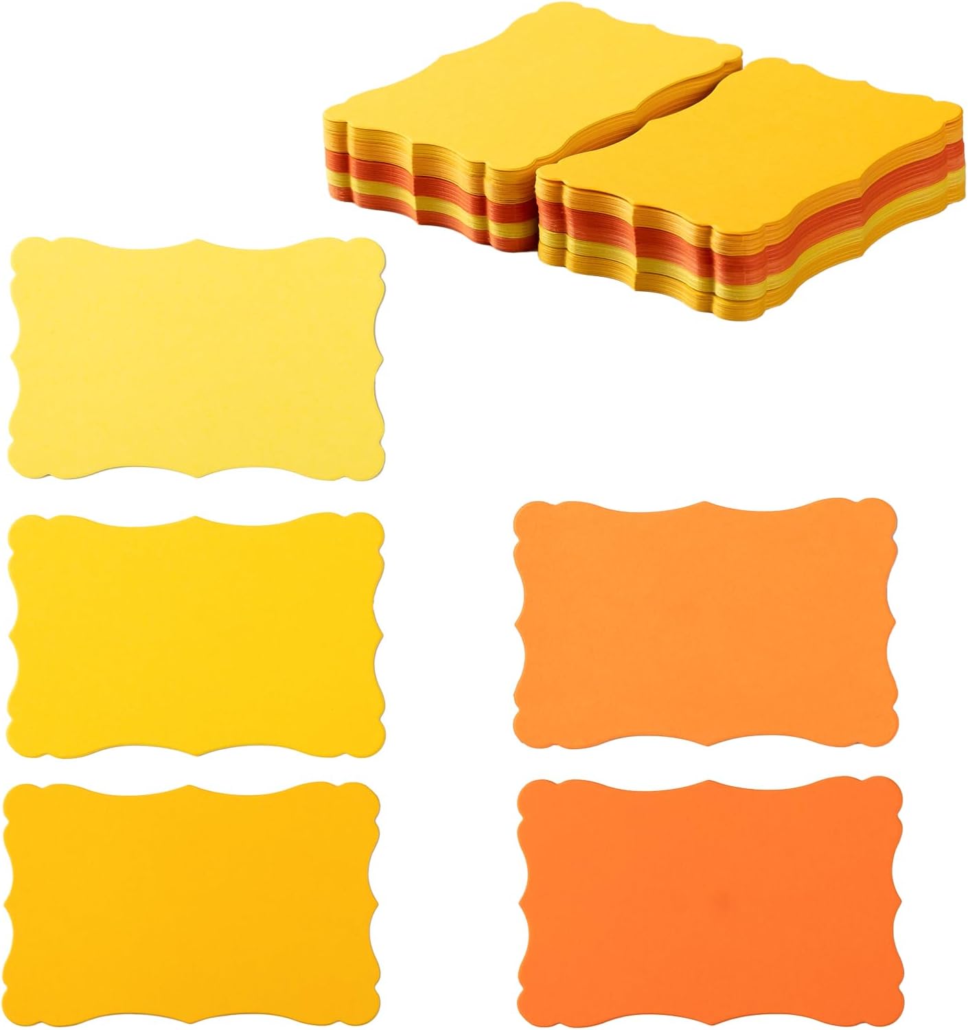 120 Pieces Small Mini Business Cards Vintage Assorted Colors Blank Note Gift for Business Cards, Gift (5 Yellow)