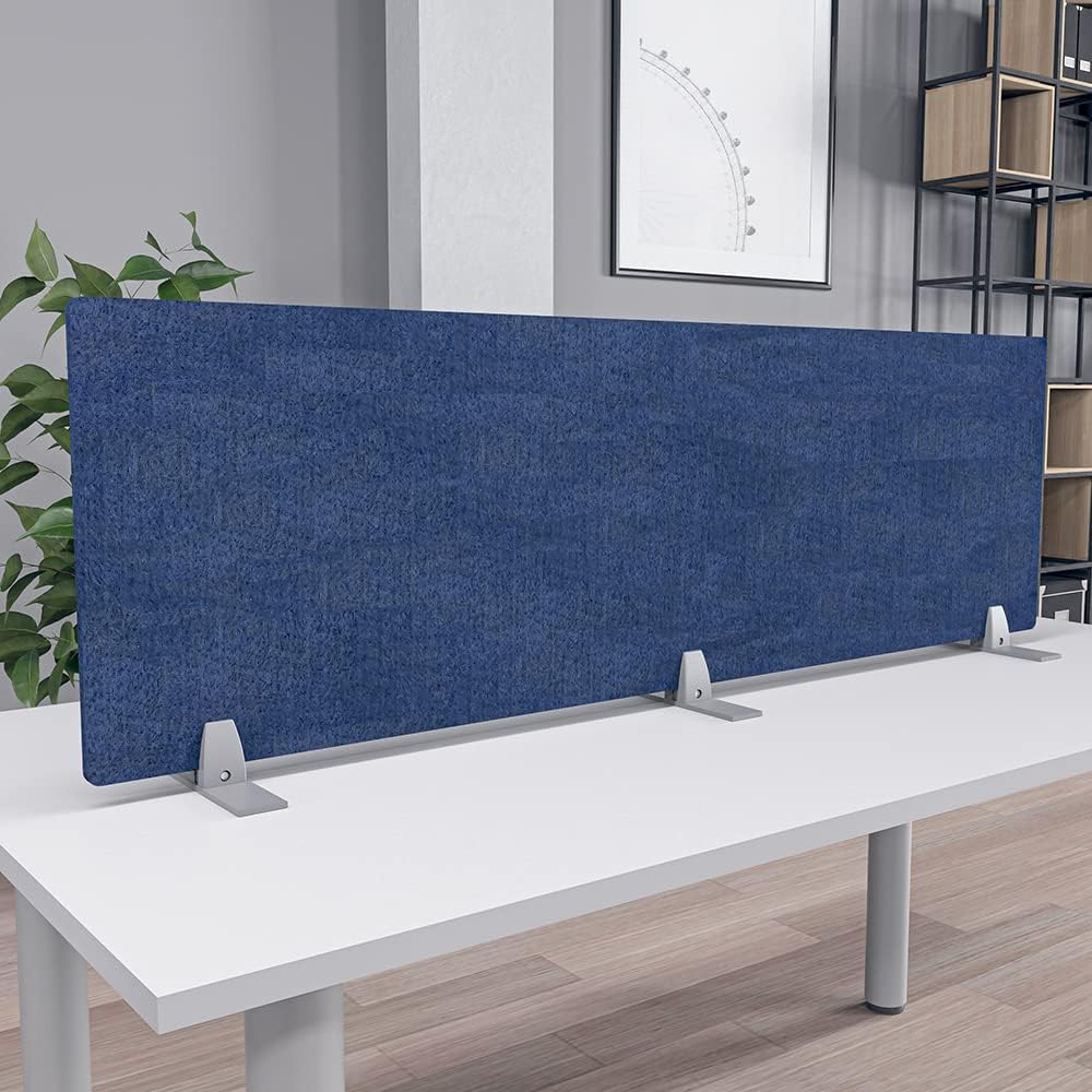 Freestanding Acoustic Desk Divider with Mount | Eco-Friendly Privacy Screen Panel | Noise Reducing Desk Partition | Tackboard Option & Easy to Install | Made from Recycled Plastic | Red - 18" X 59"