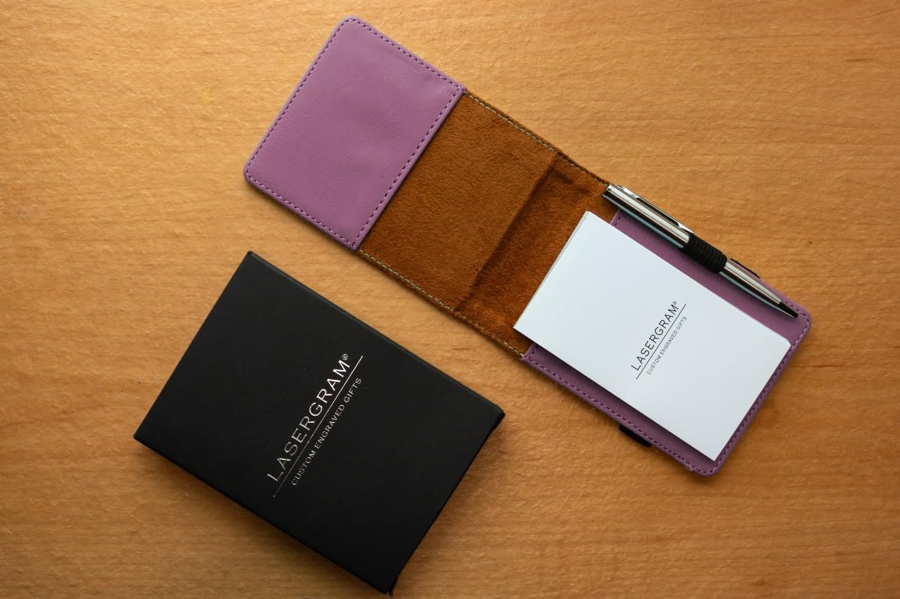 LaserGram Mini Padfolio with Notepad and Pen, Flag of The United States, Personalized Engraving Included (Pink)