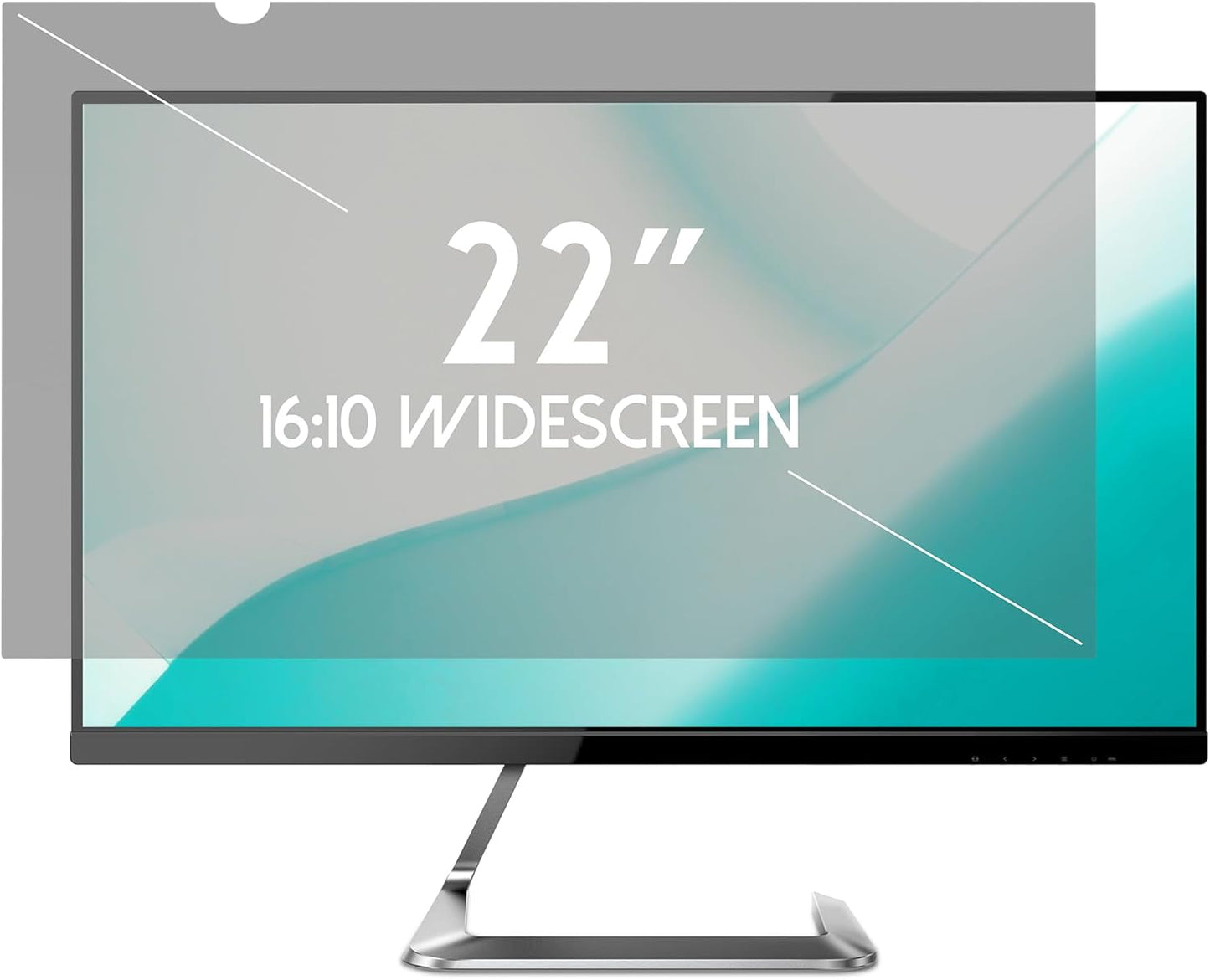 22 Inch Desktop Privacy Screen Shield for 16:10 Wide Monitor - Anti Glare Computer Privacy Screen Cover | Blue Light Blocking Screen Protector | Scratch Resistant UV Filter | Attachment Type