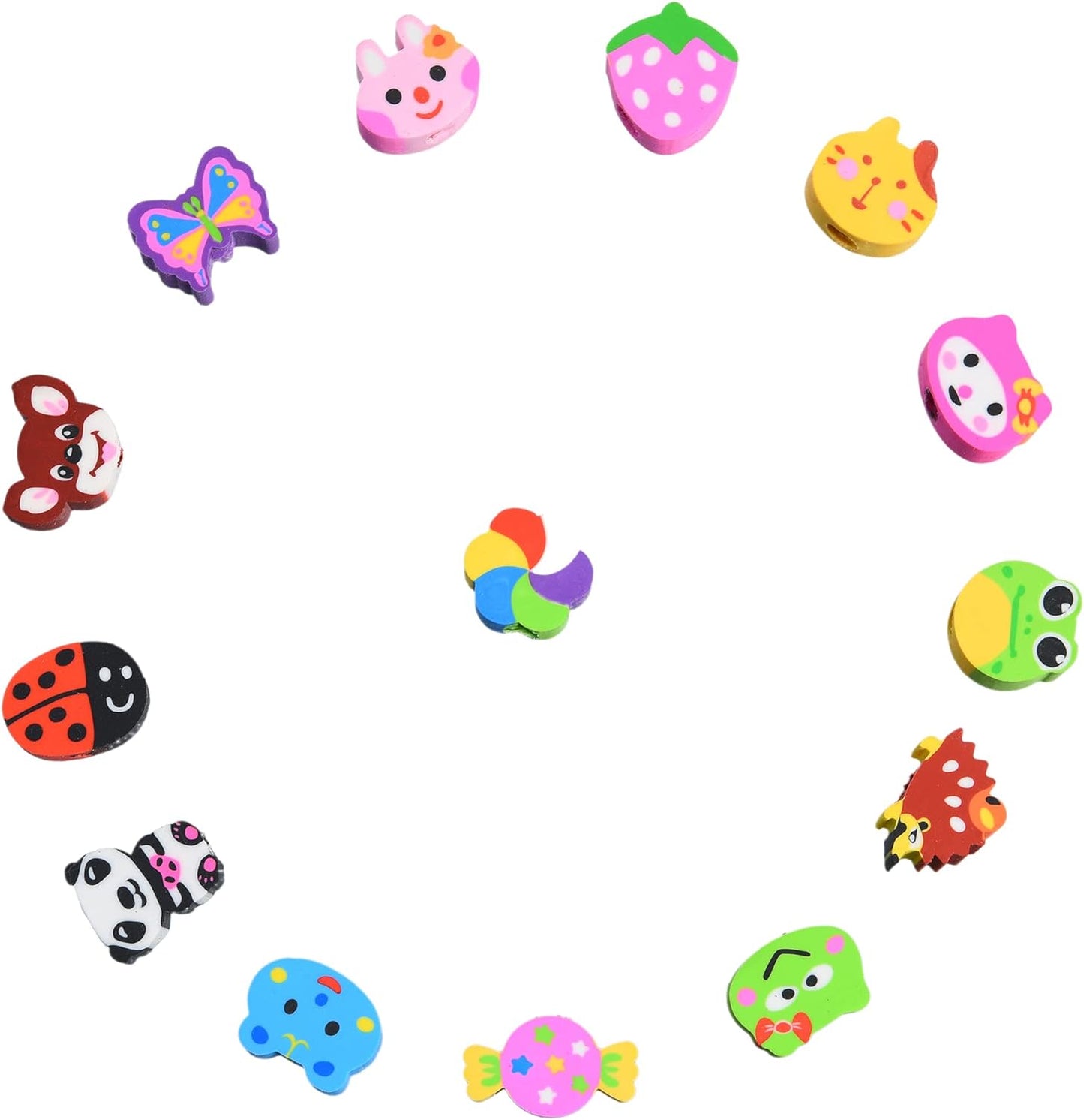 35PCS Fruit Animal Pencil Top Erasers Bulk for Kids,Fun Eraser Caps Cute Topper Erasers for Pencil for Back to School Party Gifts (Pattern Random)