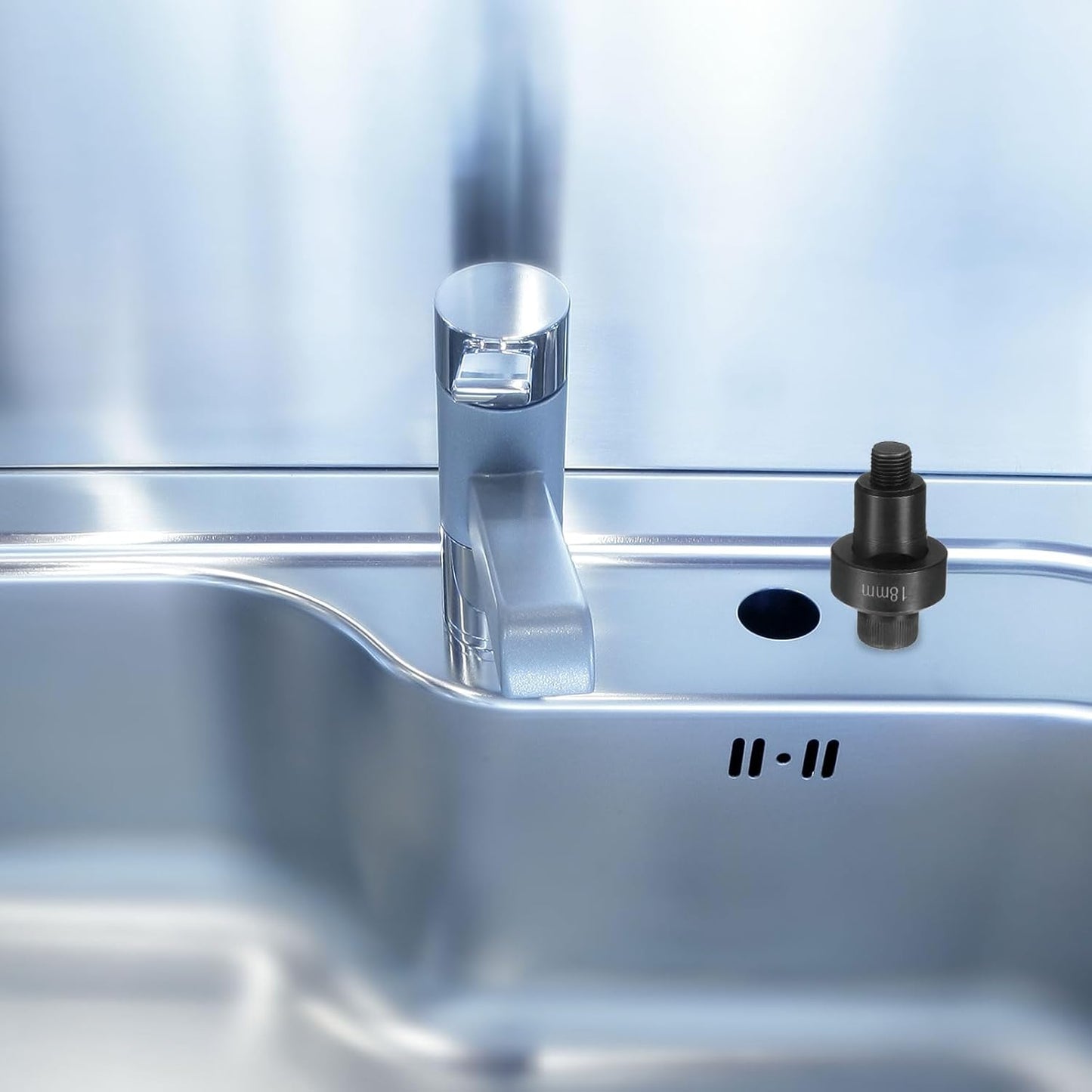 HARFINGTON Sheet Metal Punch Hole Punch 18mm Bearing Steel Precise Cutting Manual Knockout Punch Kit for Metal Steel Plate Sink Stainless Steel, Black