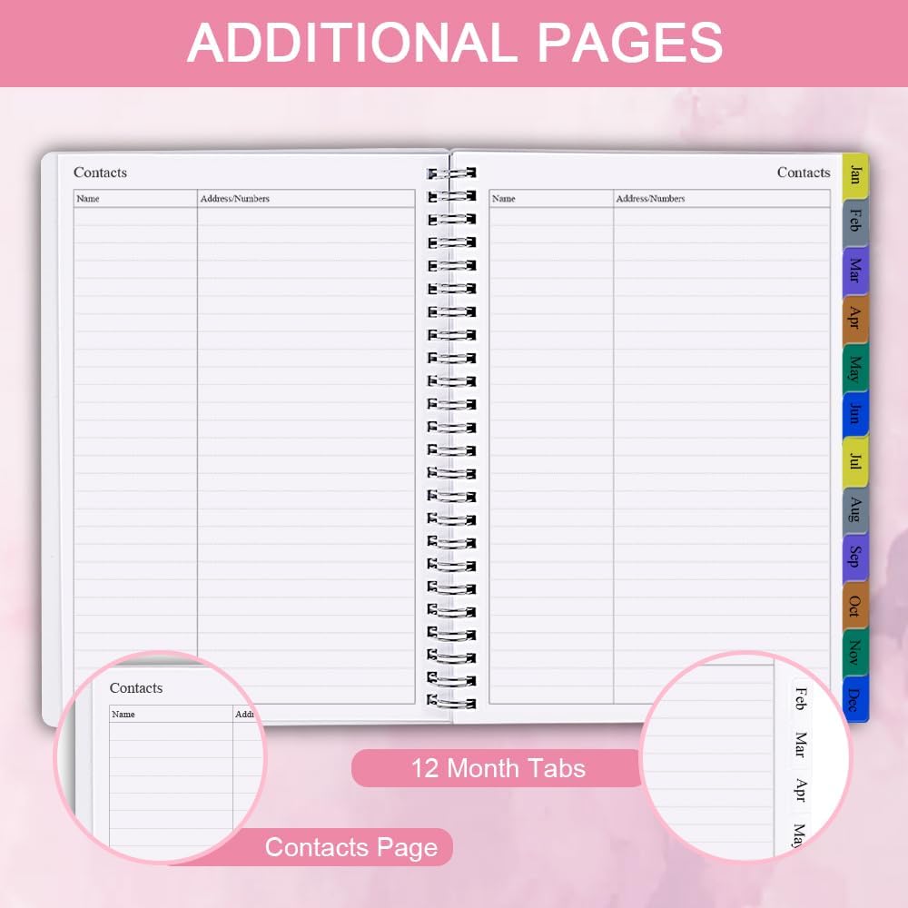 2026 Planner - Weekly & Monthly Planner Runs January 2026 to December 2026, 6.25" x 8.25", 12 Monthly Tabs, 14 Notes Pages, Inner Pocket, Flexible Cover with Twin-Wire Binding, Planners 2026