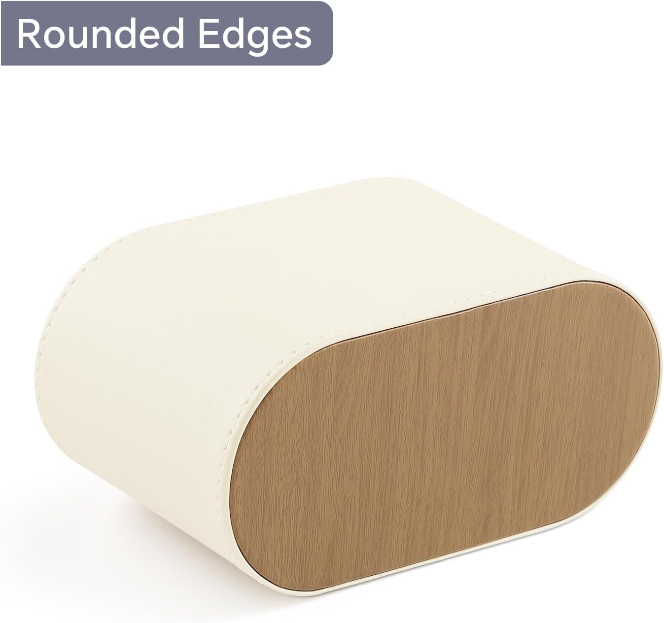 PU Leather Pen Holder for Desk, Small Remote Control Holder Pencil Cup Multifunctional Desktop Organizer Caddy for Home School Office Desk Accessories - 2 Compartments (Beige)