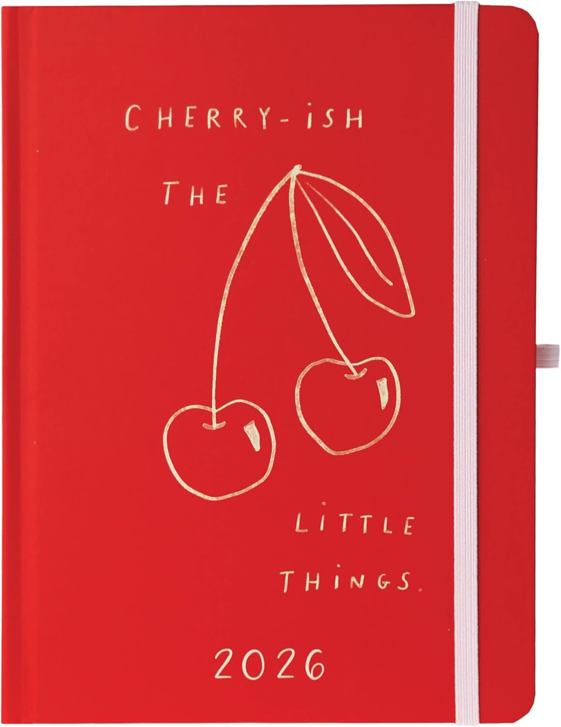 July 2025 – Dec. 2026 Planner by Graphique, Weekly and Monthly Planner, 18 Months Calendar, Hardcover, Cherries, 6” x 8”