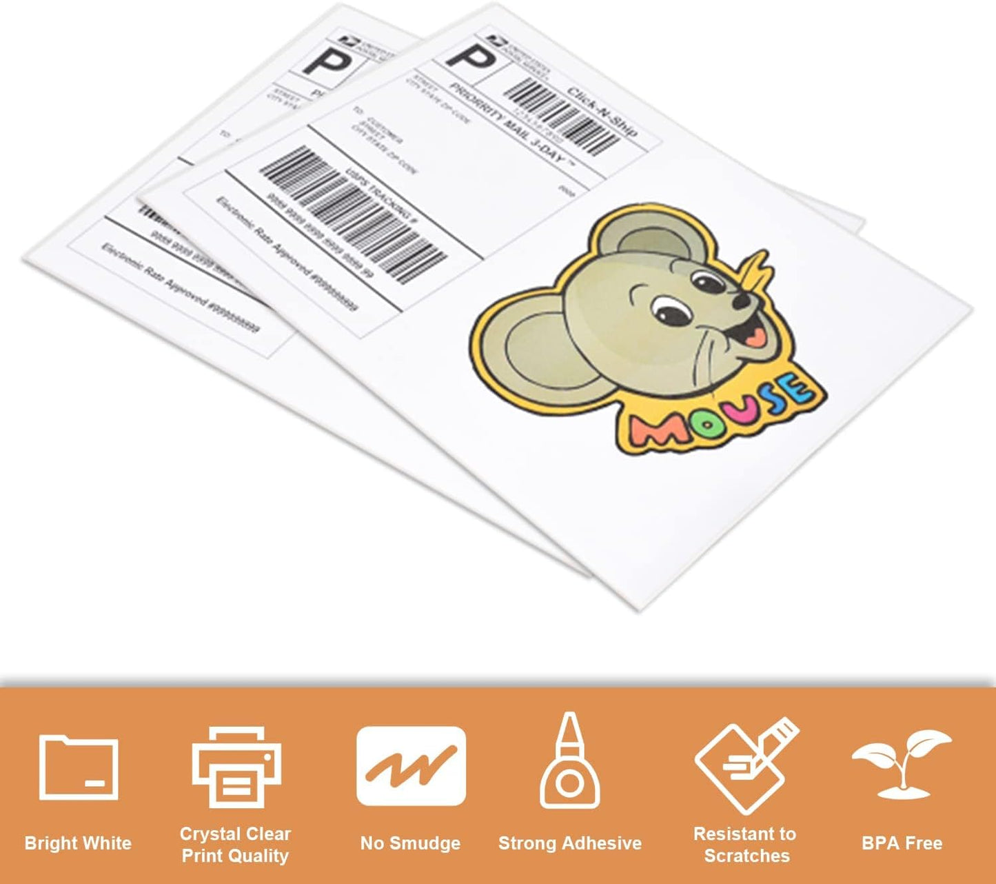 Full Sheet Labels 8.5 X 11, White Matte Sticker Paper, Laser/Inkjet Printing, 1000 Sheets, 1000 Labels, 1 Up Shipping Mailing Address Storage Bin Labels Stickers 8-1/2" x 11"