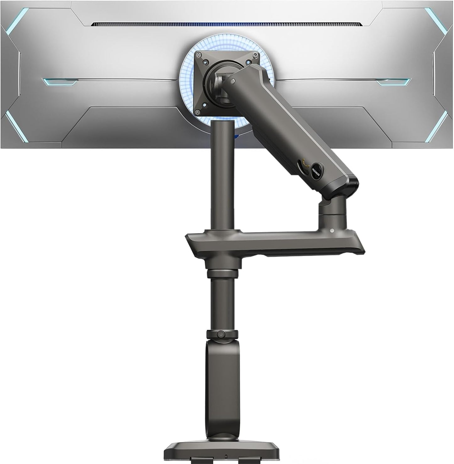 HUANUO Heavy Duty Monitor Arm for Ultrawide Screens up to 49", Holds 40 lbs, Aluminum Ultrawide Single Monitor Stand with 29.1" Max Height, Fully Adjustable Desk Mount, Max VESA 100x100mm