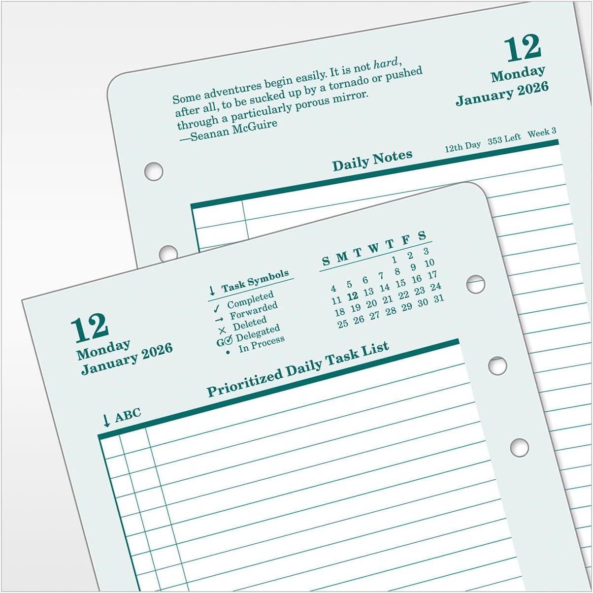 FranklinCovey - Original Two Page Per Day Ring-Bound Planner (Pocket, Jan 2026 - Dec 2026)