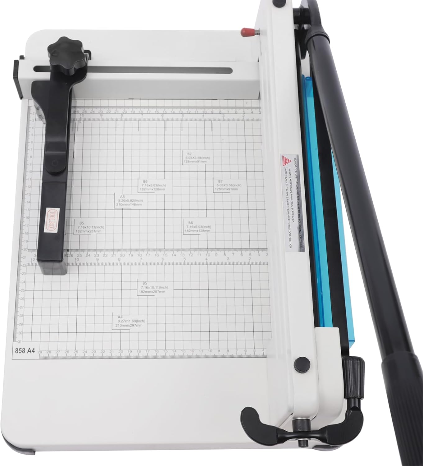 12" Guillotine Paper Cutter Heavy Duty Paper Cutter with Safety Lock Precision Paper Trimmers for 400 Sheets A4 B4 A5 B6 B7 Papers Slicer for Office School