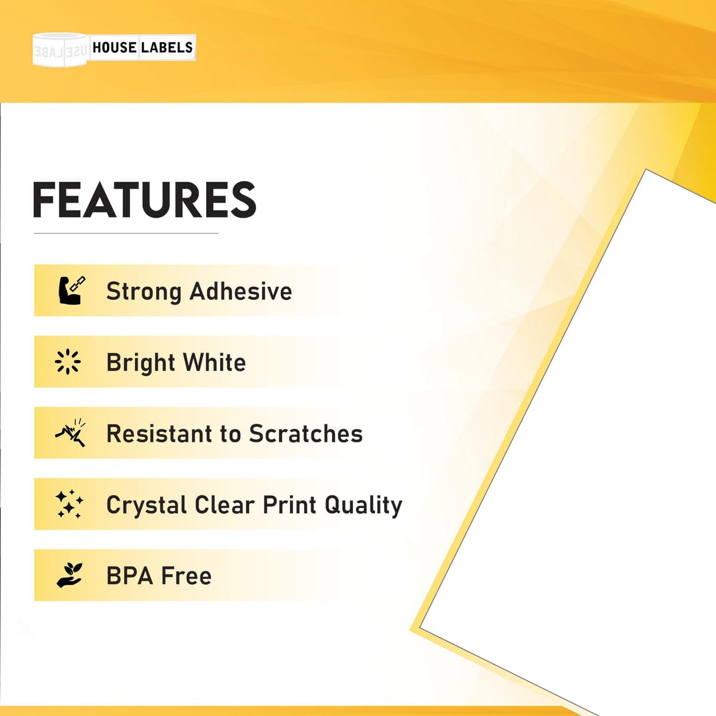 HOUSELABELS 1-up (Full Sheet) Multipurpose Labels (8-1/2" x 11") for Laser and Inkjet Printers, 800 Sheets