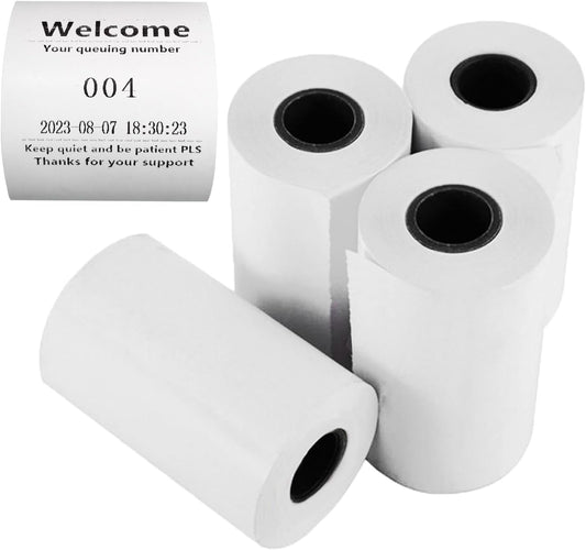 57mm Thermal Paper Cash Register POS Receipt Paper 2 1/4 for Thermal Printer to Take a Number Ticket 4 Rolls