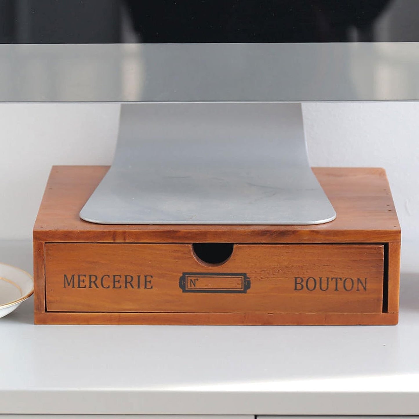 Vintage Drawer Wooden Drawers Organizer, 16-Drawer Desktop Organizer With Drawers, Iron Label Holders, Brown, For Store Cosmetics, Files, Books, Letters, Papers, Magazines (2-Drawer)