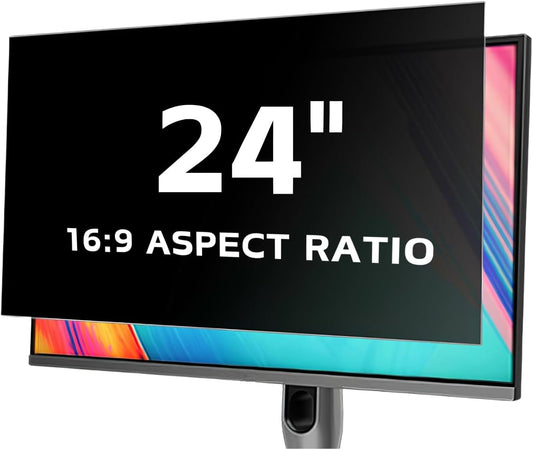 24 Inch Computer Privacy Screen for 16:9 Aspect Ratio Widescreen Monitor, Eye Protections Anti Glare Blue Light Computer Monitor Privacy Filter, 24 inch Protector Film