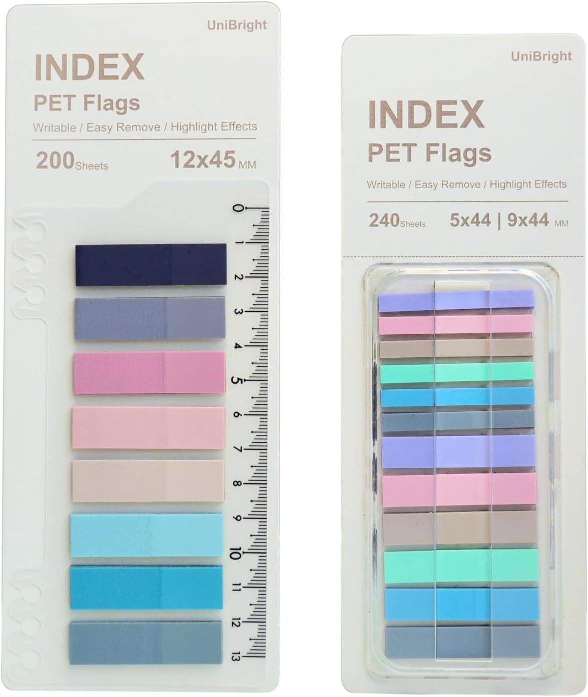 UniBright Sticky Index Tabs Combo Pack 440 Pcs Tabs for Notebooks Page Markers Page Tabs Book Tabs and Annotation Tabs with Bookmark Ruler and Dispenser Assorted Morandi Colors