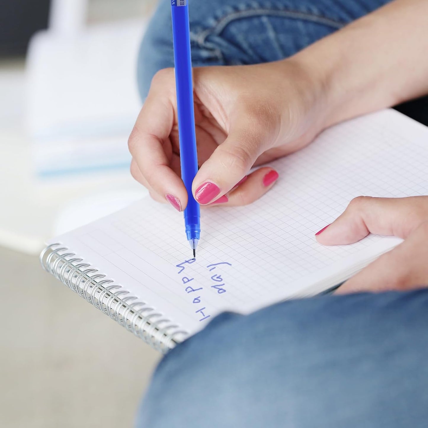 Volcanics Erasable-Gel-Pens Fine Point 0.5 mm, Blue, 30 Pack, Mistakes Dispear, Quick-Drying Ink, No Smudge - Perfect for School, Office, and Home Use